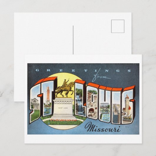  groeten uit St. Louis, Missouri Briefkaart (Voorkant / Achterkant)
