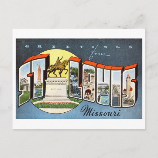  groeten uit St. Louis, Missouri Briefkaart (Voorkant)