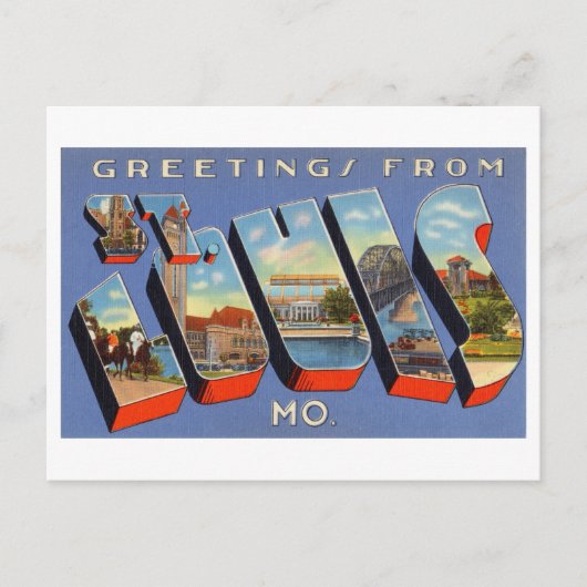  groeten uit St. Louis, Missouri Briefkaart (Voorkant)