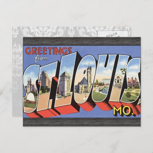 Groeten uit St. Louis, Mo,  Briefkaart (Voorkant / Achterkant)