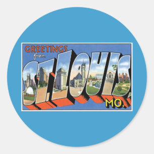 Groeten uit St. Louis, MO! Ronde Sticker