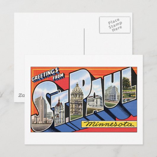 Groeten uit St. Paul Minnesota Briefkaart (Voorkant / Achterkant)