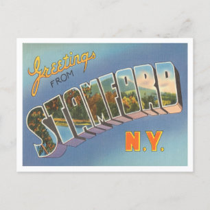 Groeten uit Stamford, New York Vintage Travel Briefkaart