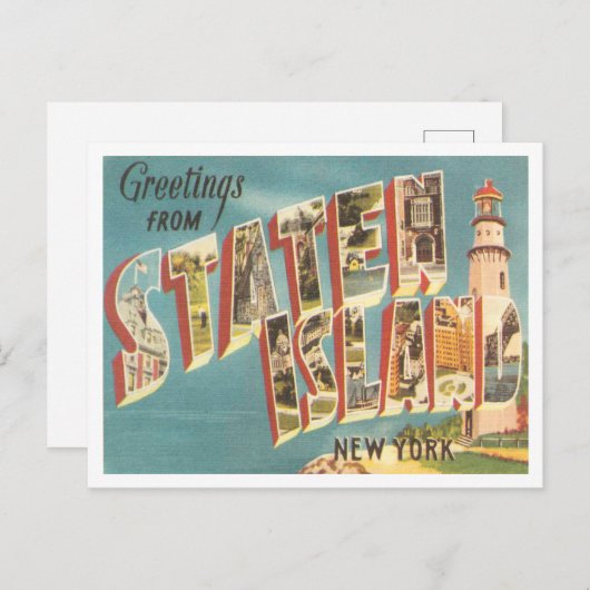 Groeten uit Staten Island, New York Travel Briefkaart (Voorkant / Achterkant)