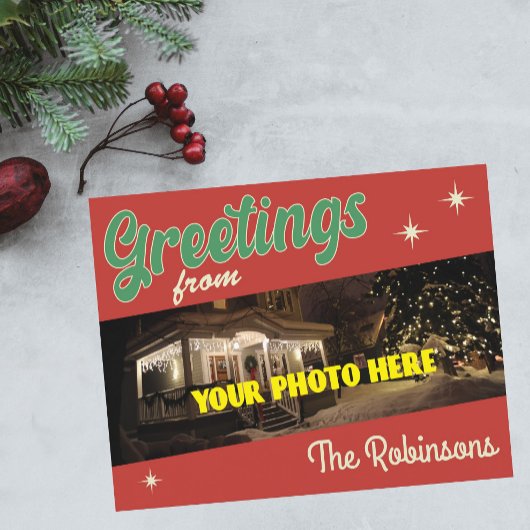  "Groeten uit" stijl Kerstmis Briefkaart