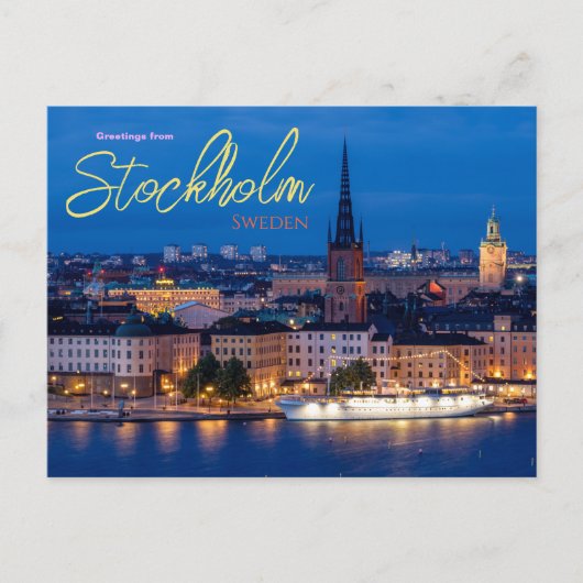Groeten uit Stockholm Zweden Ansichtkaart Briefkaart (Voorkant)