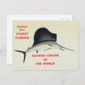 Groeten uit Stuart, Florida, Sailfish Center Briefkaart (Voorkant / Achterkant)