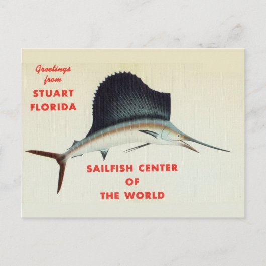 Groeten uit Stuart, Florida, Sailfish Center Briefkaart (Voorkant)
