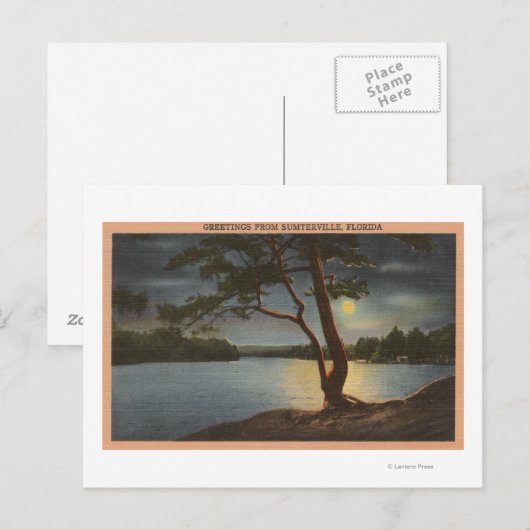 Groeten uit Sumterville, Florida - Moon Briefkaart (Voorkant / Achterkant)