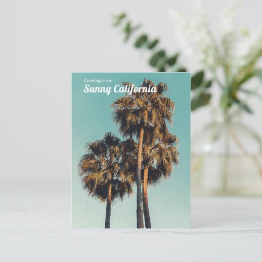 Groeten uit Sunny California Feestdagenkaart (Staand voorkant)