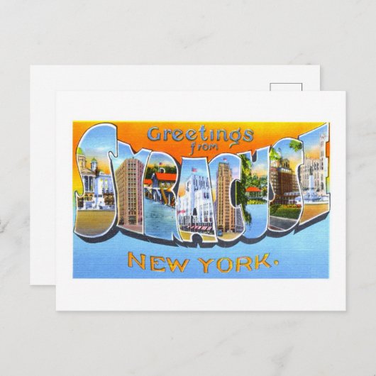 groeten uit Syracuse, New York, Briefkaart (Voorkant / Achterkant)