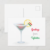 Groeten uit Tadzjikistan Cocktail Holiday Kaart (Voorkant / Achterkant)