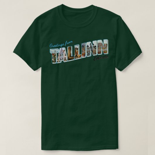 Groeten uit Tallinn in Estland  stijl re T-shirt (Design voorkant)