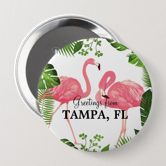 Groeten uit Tampa, FL Ronde Button 4,0 Cm (Voorkant /achterkant)