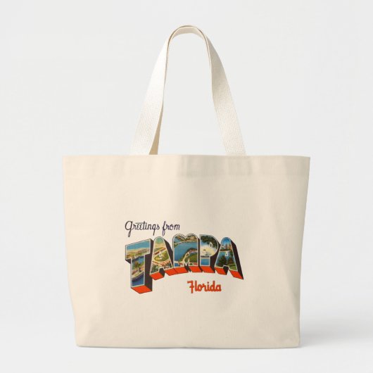 Groeten uit Tampa, Florida Grote Tote Bag (Voorkant)
