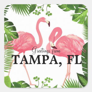 Groeten uit Tampa, Florida Vierkante Sticker