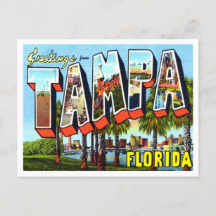 Groeten uit Tampa, Florida Vintage Travel Briefkaart