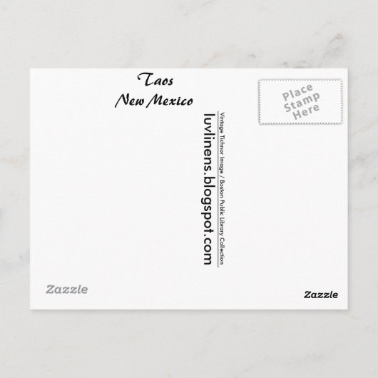 Groeten uit Taos Briefkaart (Achterkant)