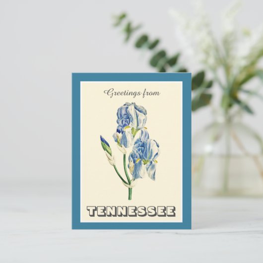 groeten uit Tennessee Blue Iris Briefkaart (Staand voorkant)