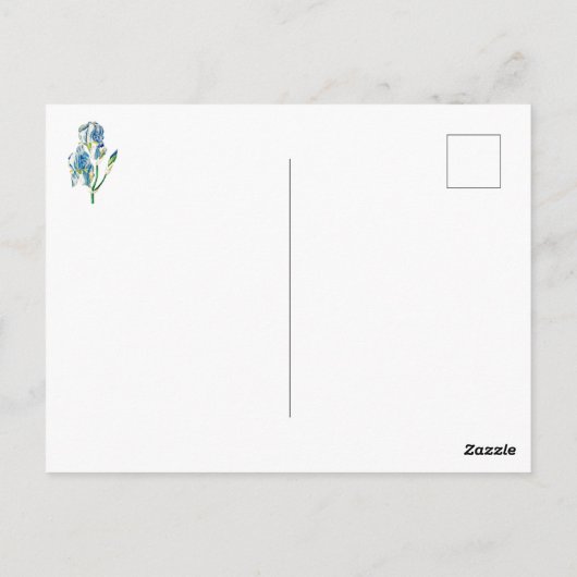  groeten uit Tennessee Blue Iris Briefkaart (Achterkant)