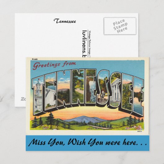 Groeten uit Tennessee Briefkaart (Voorkant / Achterkant)