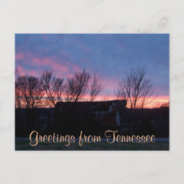 GROETEN UIT TENNESSEE landschapszonsondergang foto Briefkaart