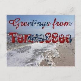 Groeten uit Tennessee State Flag Hearts USA Briefkaart