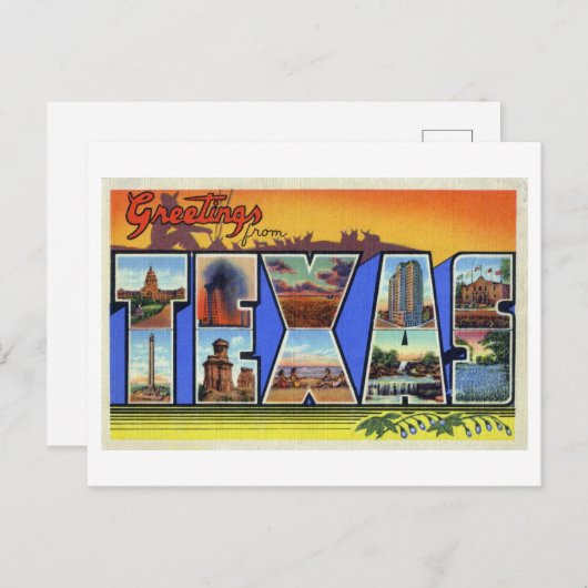  groeten uit Texas Briefkaart (Voorkant / Achterkant)