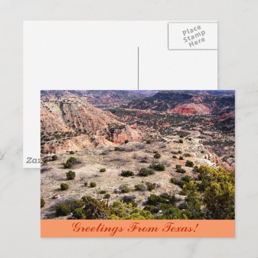 Groeten uit Texas. Briefkaart (Voorkant / Achterkant)