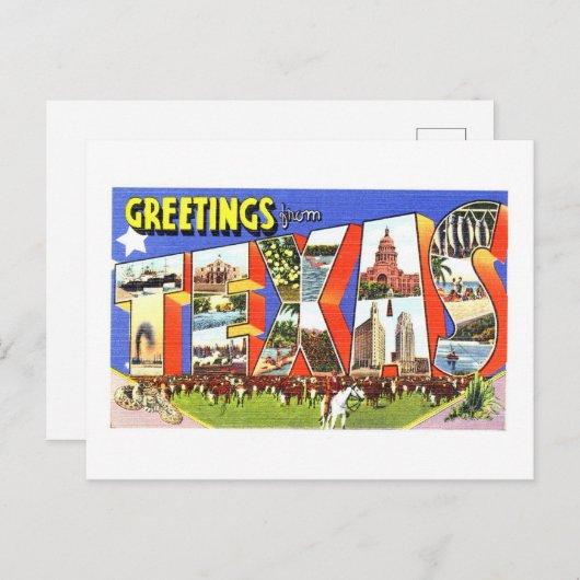  groeten uit Texas Briefkaart (Voorkant / Achterkant)