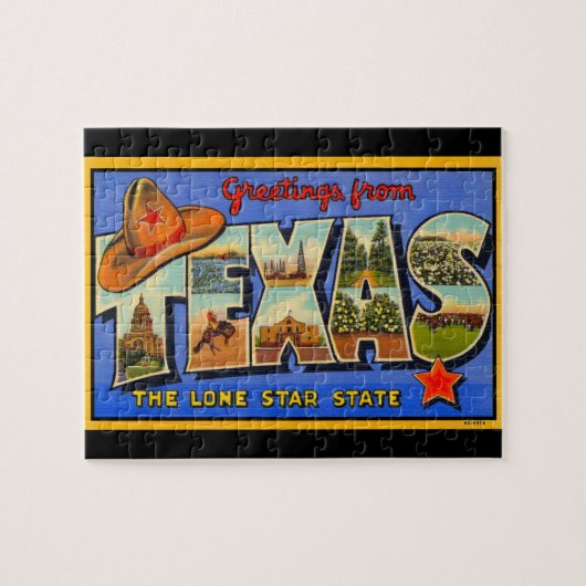 Groeten uit Texas: Lone Star State Puzzle Legpuzzel (Horizontaal)