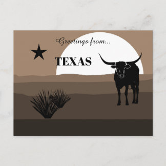 Groeten uit Texas State Earth Tones Briefkaart