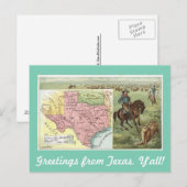  groeten uit Texas Y'all Briefkaart (Voorkant / Achterkant)