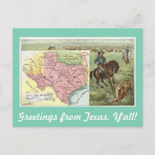 groeten uit Texas Y'all Briefkaart