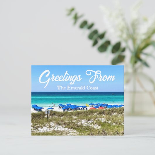Groeten uit The Emerald Coast Beautiful Florida Briefkaart (Staand voorkant)