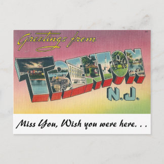 Groeten uit Trenton, New Jersey Briefkaart