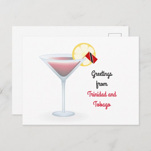 Groeten uit Trinidad en Tobago Cocktail Kaart (Voorkant / Achterkant)