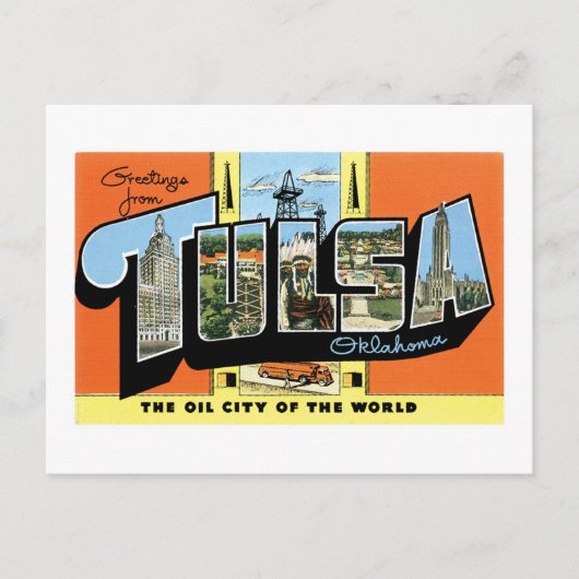 Groeten uit Tulsa, Oklahoma Briefkaart (Voorkant)