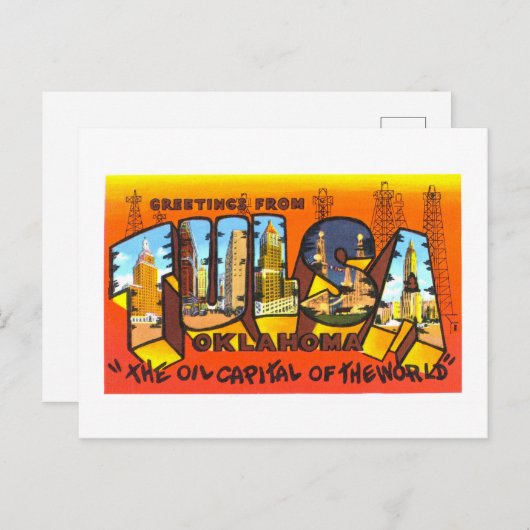  groeten uit Tulsa, Oklahoma, Briefkaart (Voorkant / Achterkant)