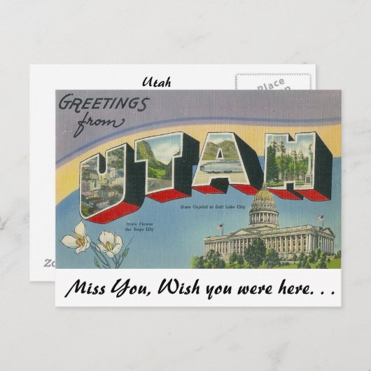Groeten uit Utah Briefkaart (Voorkant / Achterkant)