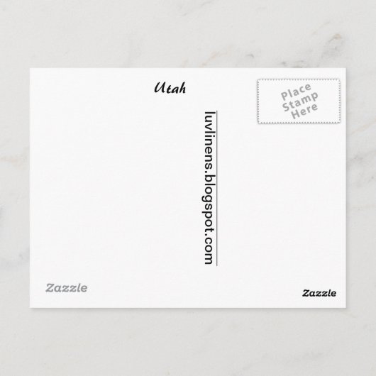 Groeten uit Utah Briefkaart (Achterkant)