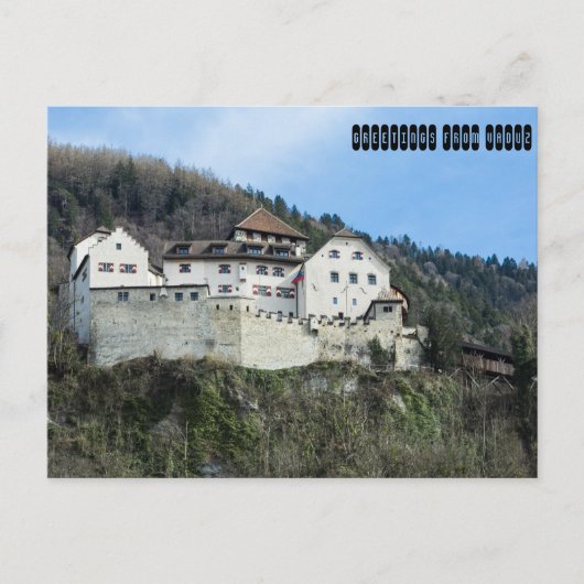 Groeten uit Vaduz, Liechtenstein Briefkaart (Voorkant)