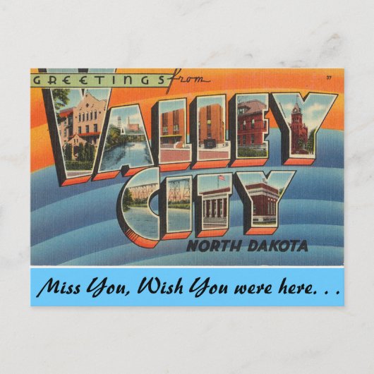 Groeten uit Valley City Briefkaart (Voorkant)