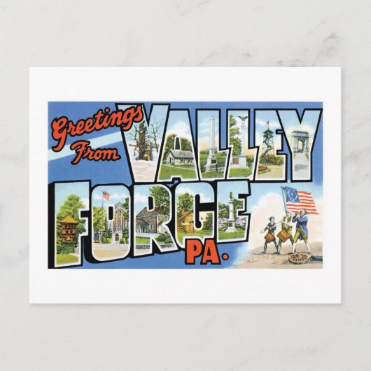 Groeten uit Valley Forge, Pennsylvania. Briefkaart (Voorkant)