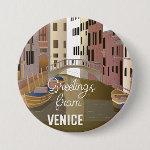 Groeten uit Venetië Ronde Button 7,6 Cm