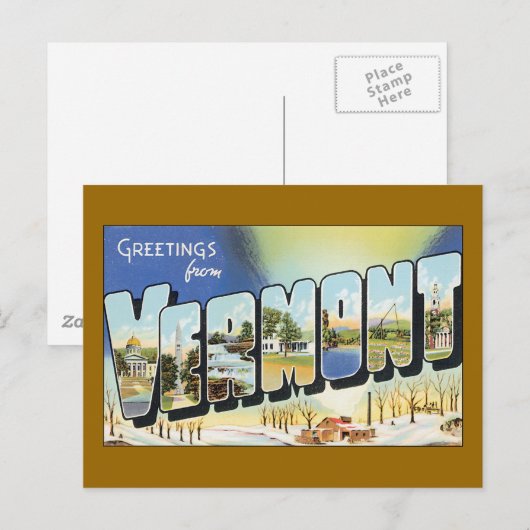 Groeten uit Vermont Briefkaart (Voorkant / Achterkant)