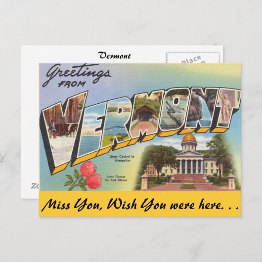Groeten uit Vermont Briefkaart (Voorkant / Achterkant)
