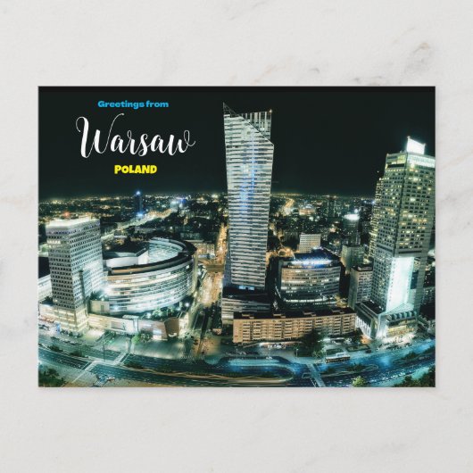 Groeten uit Warschau Polen Briefkaart (Voorkant)