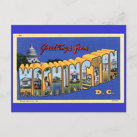 Groeten uit Washington DC! Briefkaart (Voorkant)