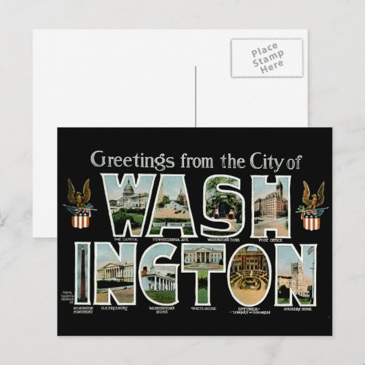 Groeten uit Washington DC! Briefkaart (Voorkant / Achterkant)